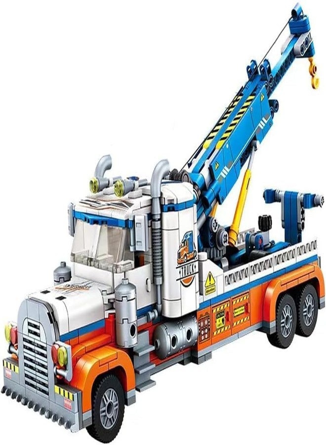 RahiGlow Tow Truck Building KIt,City Crane Construction Vehicles Building Block Set, 781 Pcs Compatible with, City Tow Truck and Trailer Great Gift for Boys and Girls Ages 6+ - Image 1